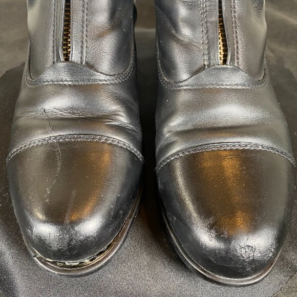 Women's Ariat, Size 4, Black Leather and Canvas Front Zip-up, Boots, - Picture 3 of 10